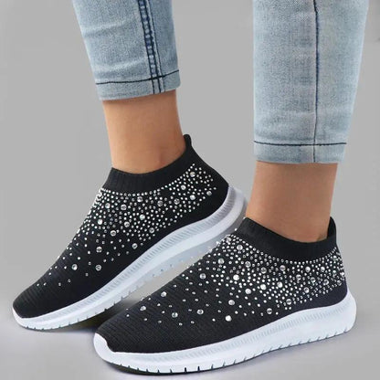 Rhinestone Slip-On Sneakers for Women – Stylish & Lightweight Comfort 8