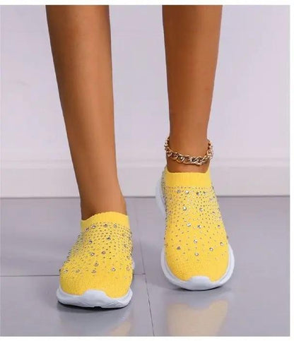 Rhinestone Slip-On Sneakers for Women – Stylish & Lightweight Comfort 9