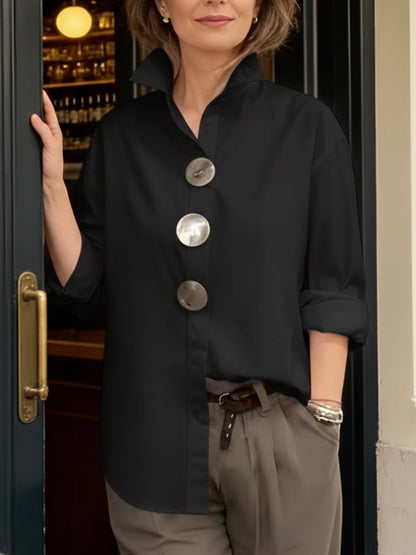 Rosaline | Statement Button Stand Collar Blouse 2