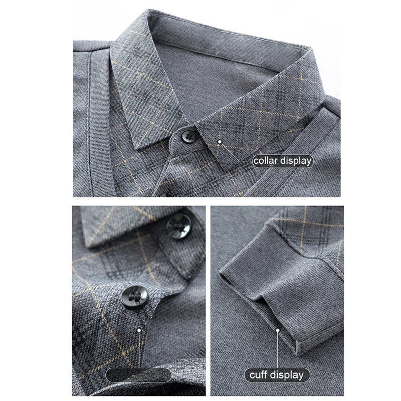 Men's 2-in-1 Long Sleeve Polo | Layered Look & Breathable Comfort 4