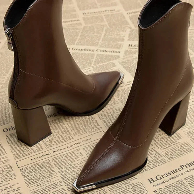 Women's Ankle Boots | Pointed Toe & Chrome Tip 12