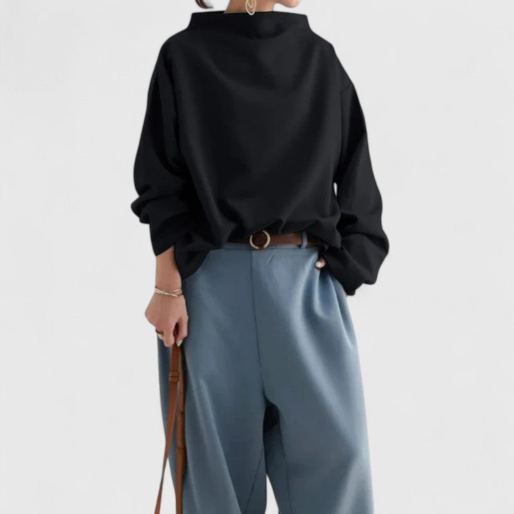 Women's High Neck Top | Relaxed Fit & Versatile Style 3