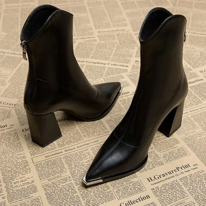 Women's Ankle Boots | Pointed Toe & Chrome Tip 8