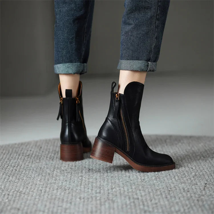 Women's Block Heel Ankle Boots | Comfortable & Stable 3