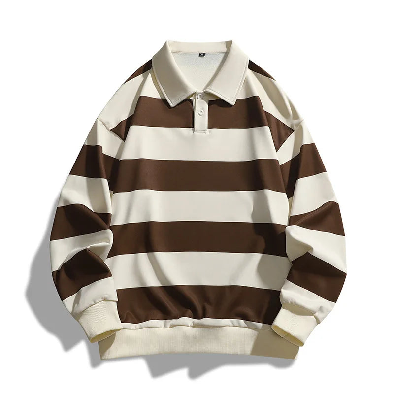 Men's Rugby Shirt | Classic Stripe & Ribbed Trim 2
