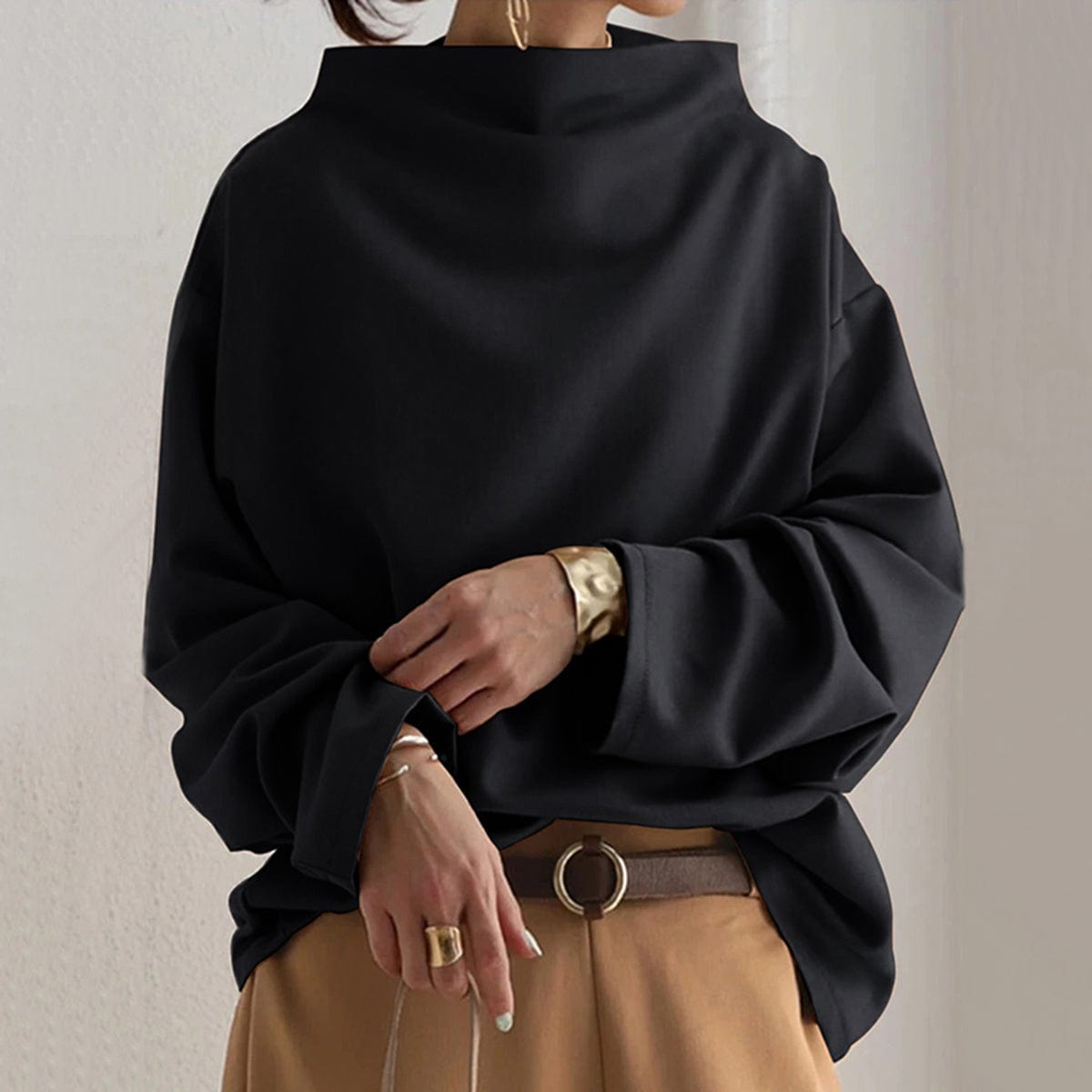 Women's High-Neck Top | Soft & Relaxed Comfort 1