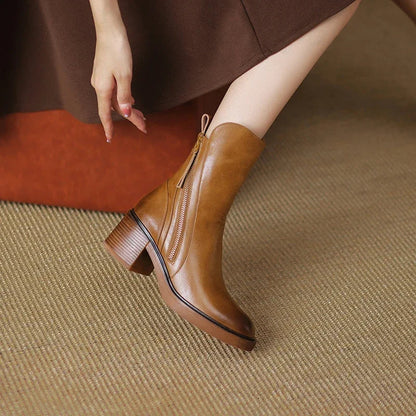 Women's Block Heel Ankle Boots | Comfortable & Stable 7