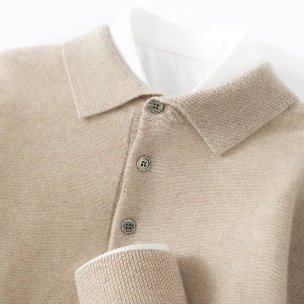 Men's Polo Sweater | Tailored Collar & Ribbed Trims 2
