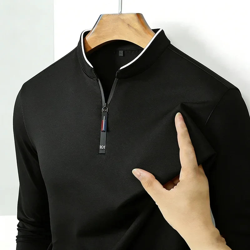 Men's Half-Zip Polo Shirt | Stretch Comfort & Breathable 4