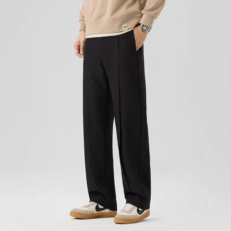 Men's Straight Leg Trousers | Relaxed Tailored Comfort 4