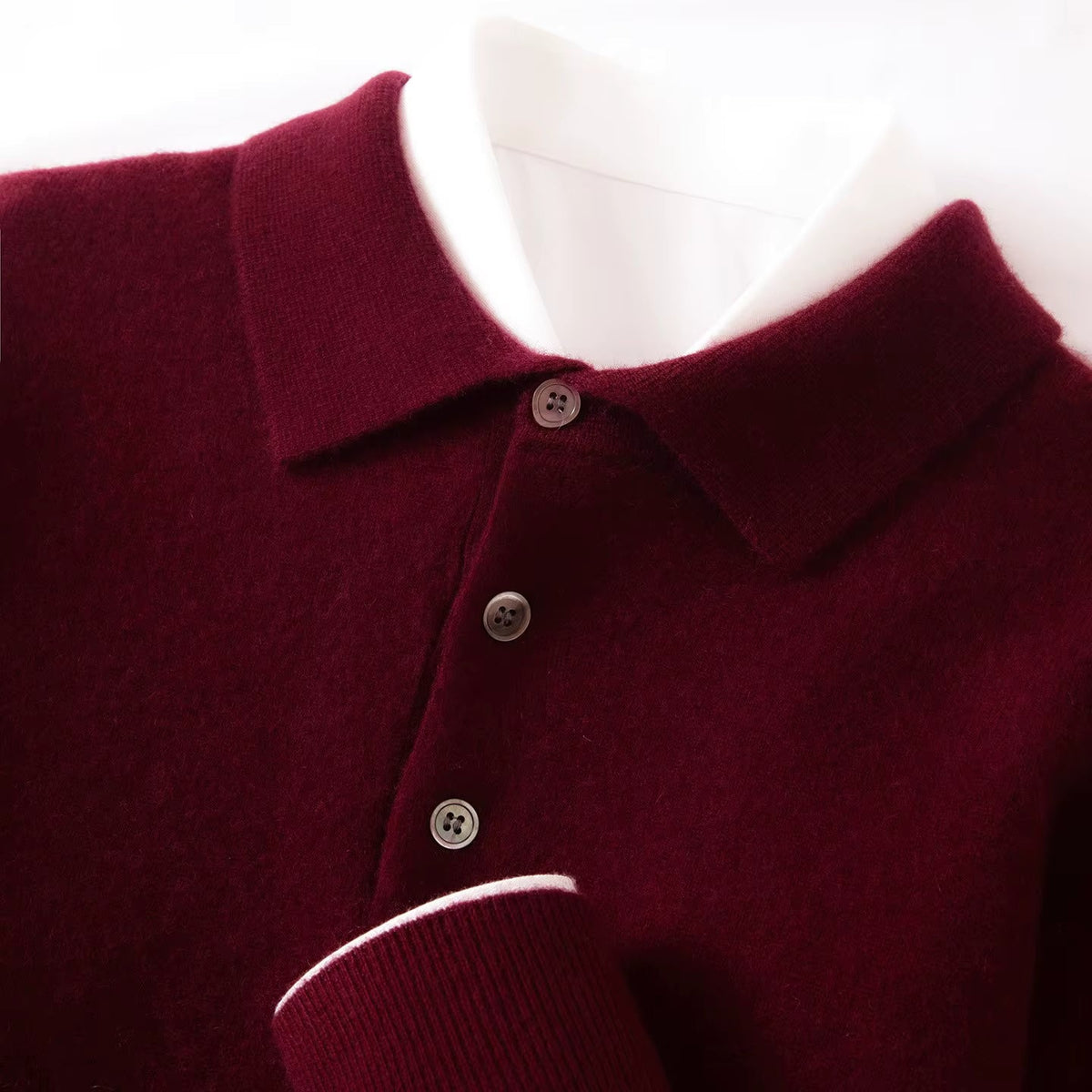 Men's Polo Sweater | Tailored Collar & Ribbed Trims 4