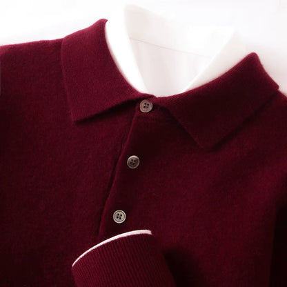Men's Polo Sweater | Tailored Collar & Ribbed Trims 4