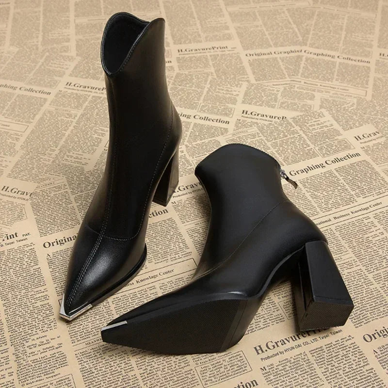 Women's Ankle Boots | Pointed Toe & Chrome Tip 5
