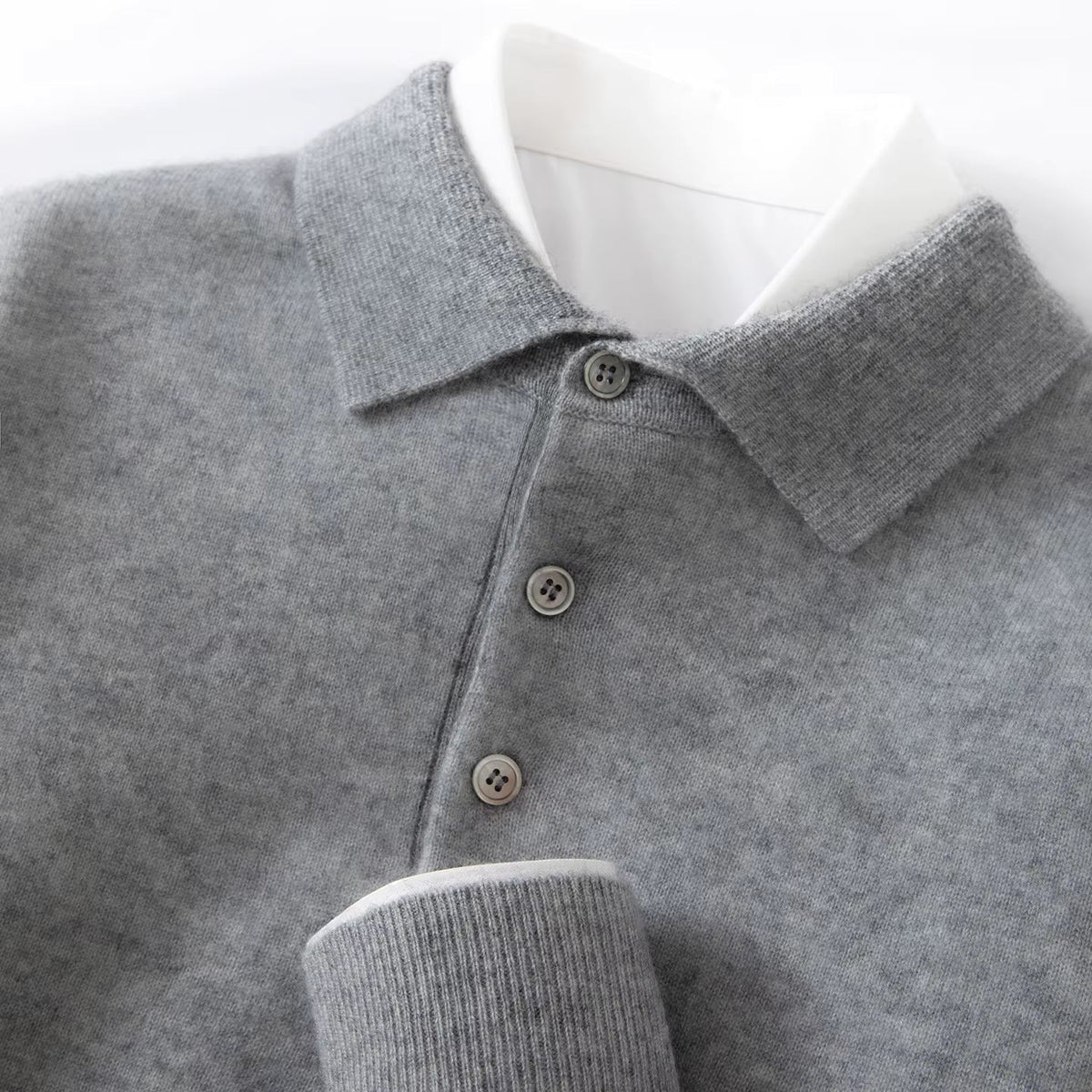 Men's Polo Sweater | Tailored Collar & Ribbed Trims 1
