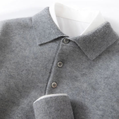 Men's Polo Sweater | Tailored Collar & Ribbed Trims 1