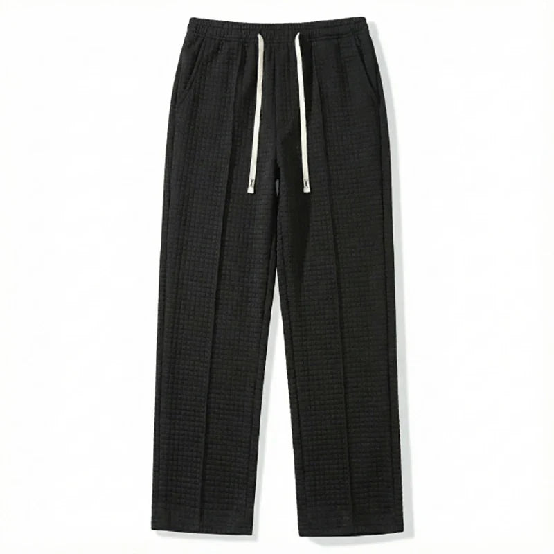 Men's Waffle Knit Baggy Sweatpants Drawstring Joggers Pockets 12