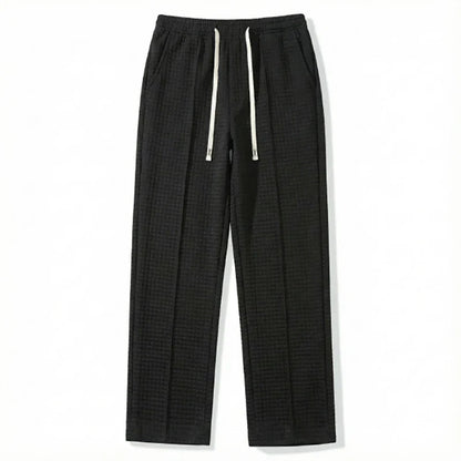 Men's Waffle Knit Baggy Sweatpants Drawstring Joggers Pockets 12