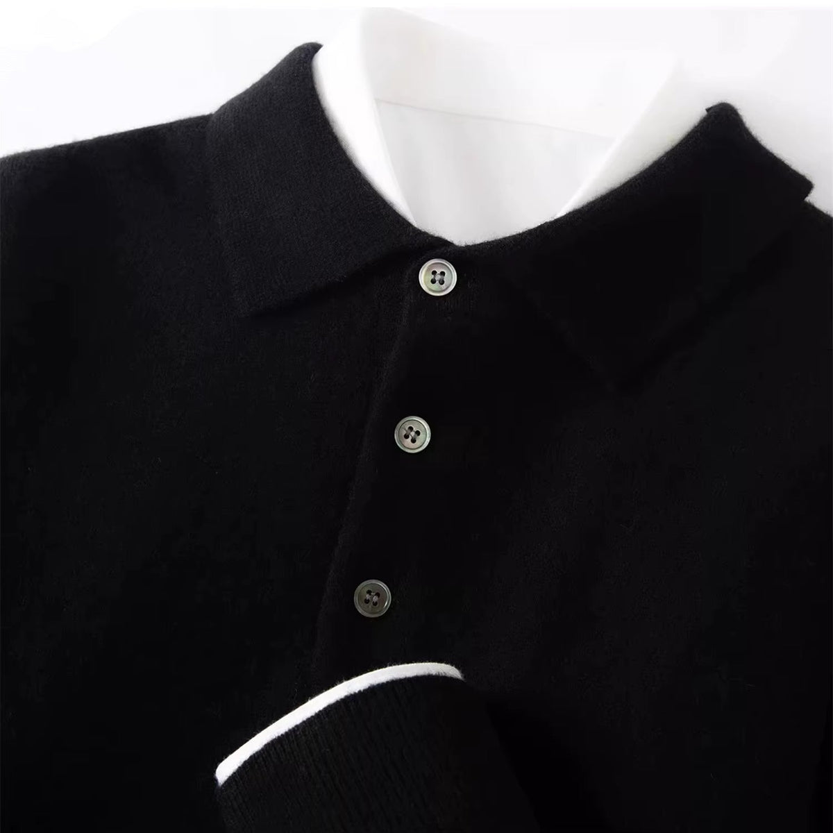 Men's Polo Sweater | Tailored Collar & Ribbed Trims 5