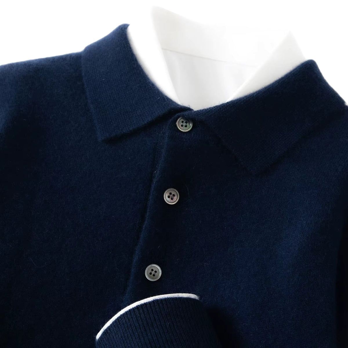 Men's Polo Sweater | Tailored Collar & Ribbed Trims 3