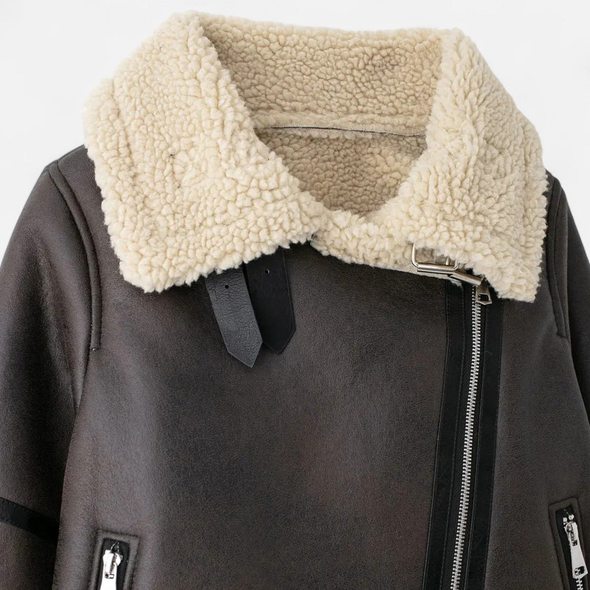 Women's Belted Jacket Fur Lined Fitted Winter Coat 4