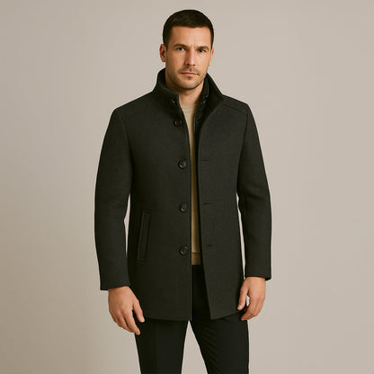 Men's Tailored Trench Coat Slim Fit Long Line Overcoat 7