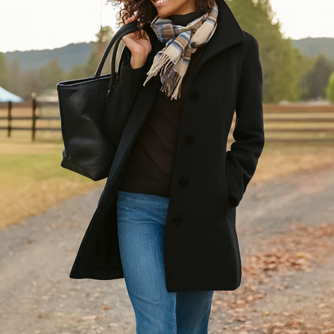 Women's Heritage Coat Button Front Straight Cut Overcoat 3