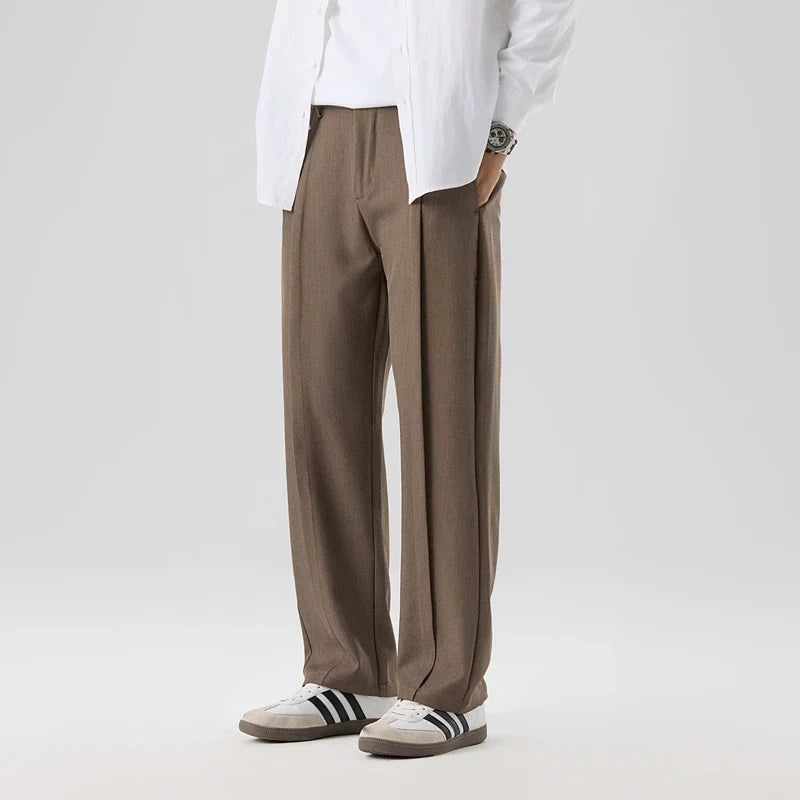 Men's Straight Leg Trousers | Relaxed Tailored Comfort 1