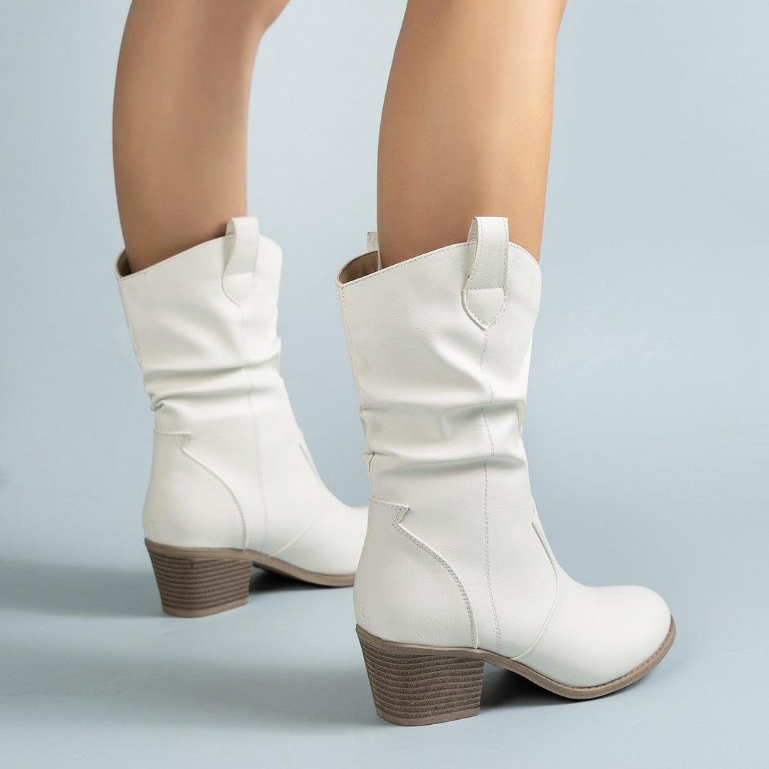 Samantha | Women's Winter Cowboy-Style Heeled Boots for Chic Occasions