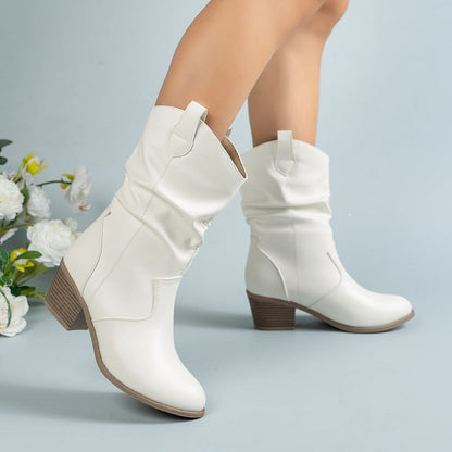Samantha | Women's Winter Cowboy-Style Heeled Boots for Chic Occasions