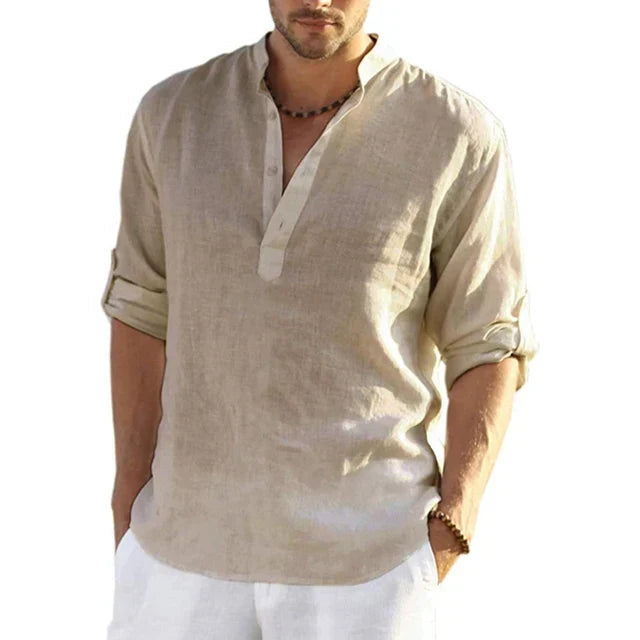 Sander Men's Summer Linen Shirt – Lightweight Sophistication for Warm-Weather Days 0