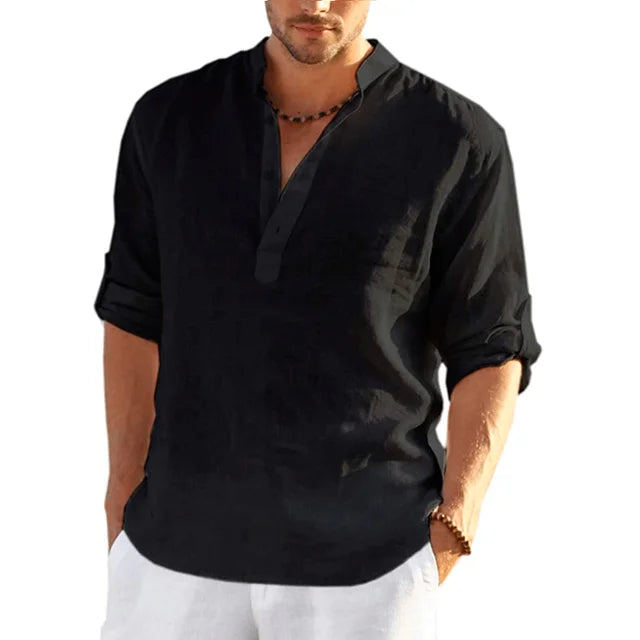 Sander Men's Summer Linen Shirt – Lightweight Sophistication for Warm-Weather Days 6