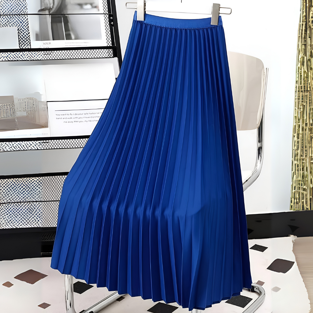 Satin Pleated High-Waist Skirt 5