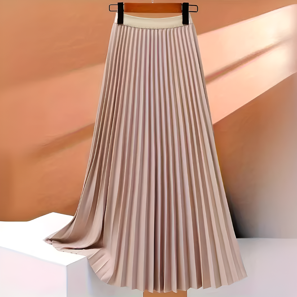 Satin Pleated High-Waist Skirt 7