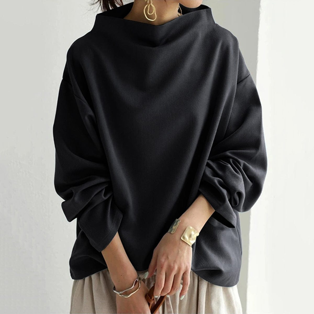 Women's High-Neck Top | Soft & Relaxed Comfort 4