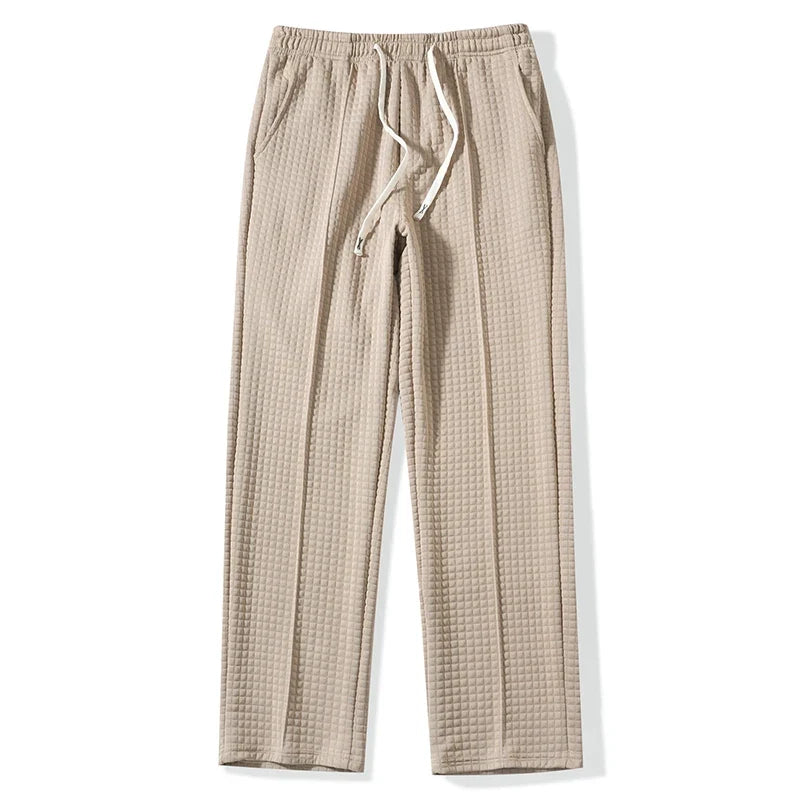 Men's Waffle Knit Baggy Sweatpants Drawstring Joggers Pockets 11