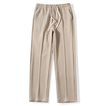 Men's Waffle Knit Baggy Sweatpants Drawstring Joggers Pockets 11