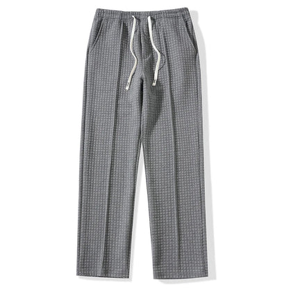 Men's Waffle Knit Baggy Sweatpants Drawstring Joggers Pockets 10
