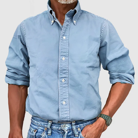 Men's Long Sleeve Button Up Shirt Wrinkle Resistant Easy Care 4