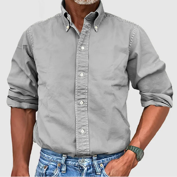Men's Long Sleeve Button Up Shirt Wrinkle Resistant Easy Care 6