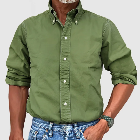 Men's Long Sleeve Button Up Shirt Wrinkle Resistant Easy Care 3
