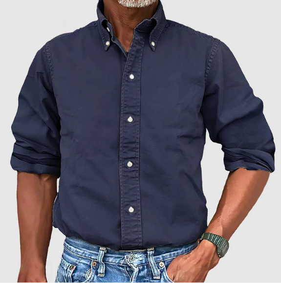Men's Long Sleeve Button Up Shirt Wrinkle Resistant Easy Care 7