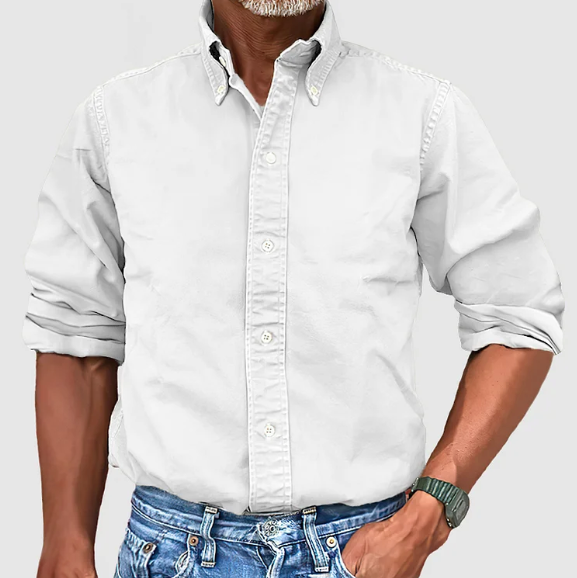 Men's Long Sleeve Button Up Shirt Wrinkle Resistant Easy Care 8