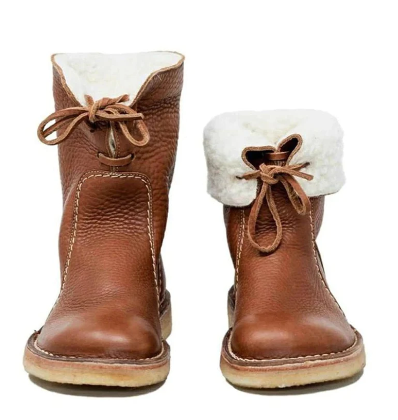 Ankle Boots Shoes for Women - Lace-Up - Image 1