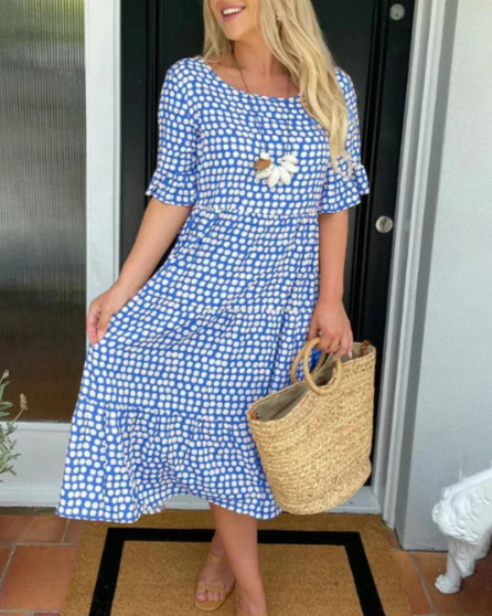 Zora Sable Short-Sleeve Midi Dress for Every Occasion