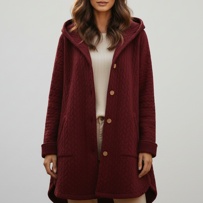 Women's Hooded Jacket | Adjustable Hood & Easy Button-Up 1