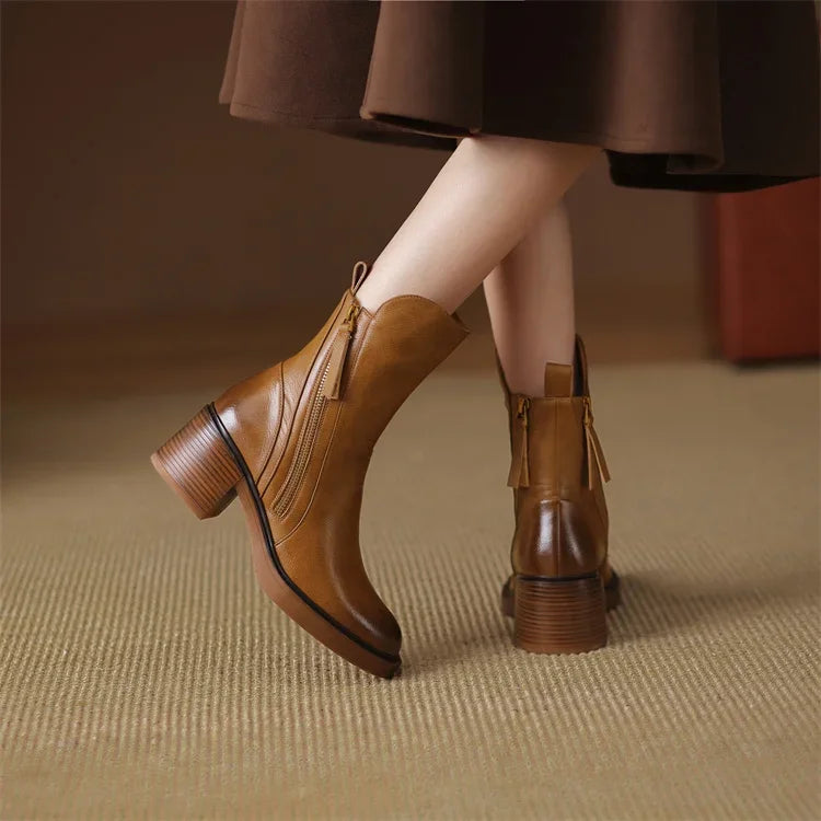 Women's Block Heel Ankle Boots | Comfortable & Stable 9