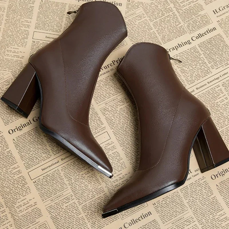 Women's Ankle Boots | Pointed Toe & Chrome Tip 10