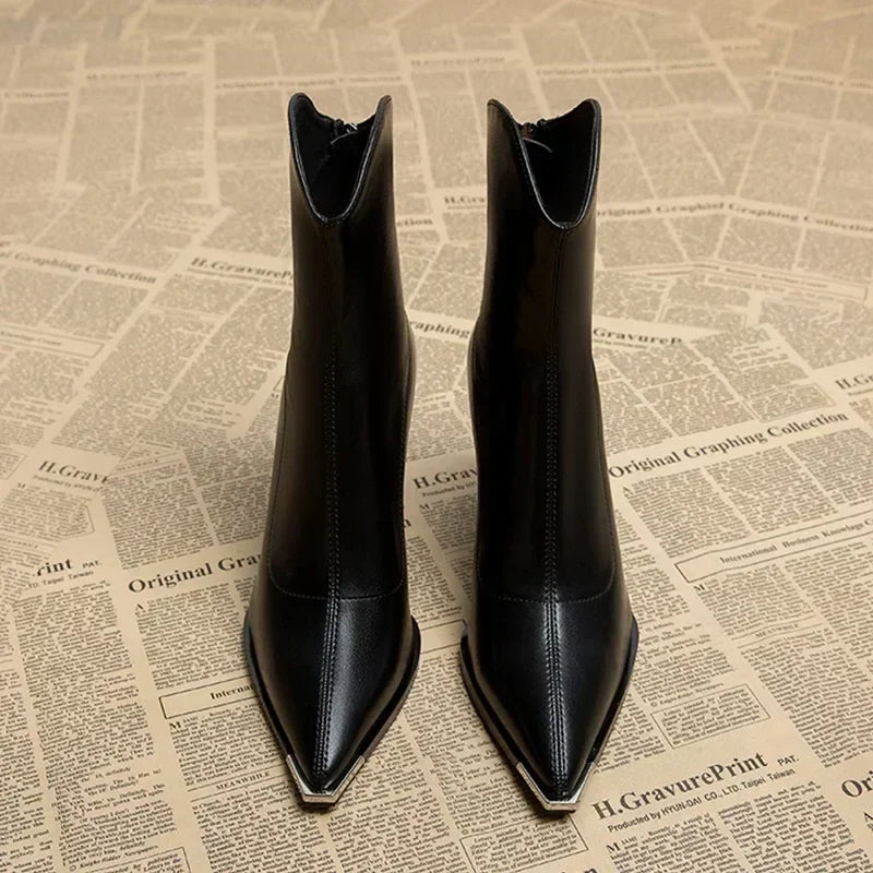 Women's Ankle Boots | Pointed Toe & Chrome Tip 6