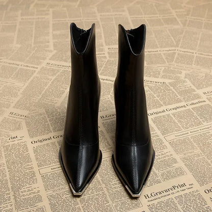 Women's Ankle Boots | Pointed Toe & Chrome Tip 6