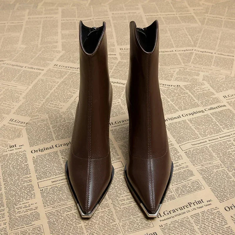 Women's Ankle Boots | Pointed Toe & Chrome Tip 9